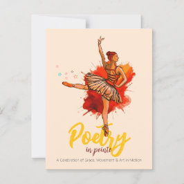Postal Poesía en Pointe | Ballet Rendimiento Recital Invi