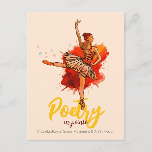 Postal Poesía en Pointe | Ballet Rendimiento Recital Invi (Anverso)