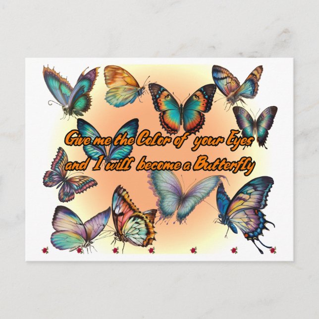 Postal Poesía y mariposas en un  (Anverso)