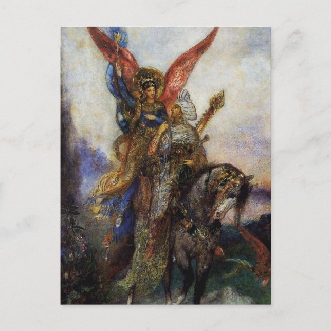 Postal "Poeta árabe" Angel Art de Gustave Moreau (Anverso)