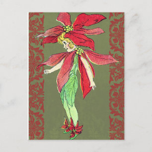 Postal Poinsettia Flower Fairy