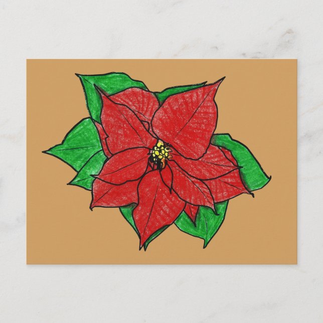 Postal Poinsettia Nº 1 postal. (Anverso)