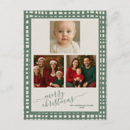 Postal Poinsettia Sage Green Christmas Photos