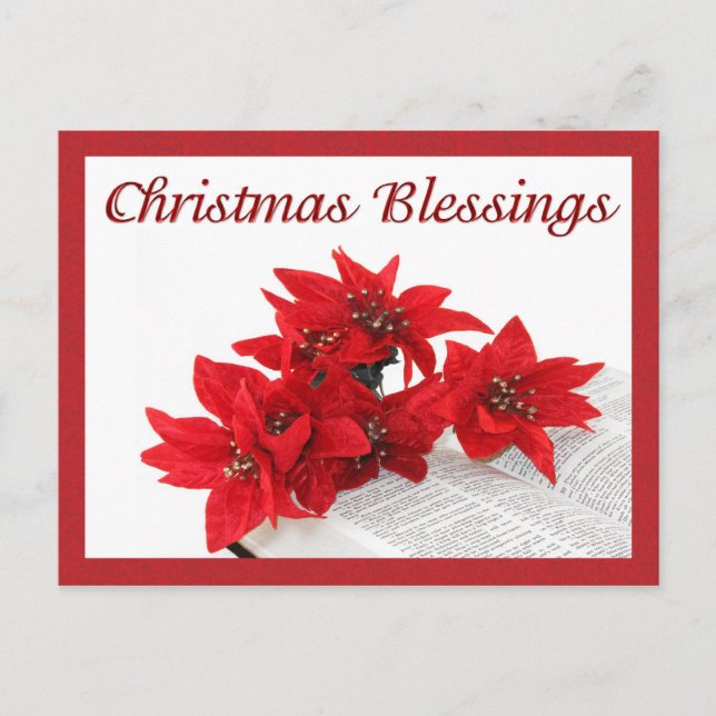Postal Poinsettias de la Biblia (Anverso)