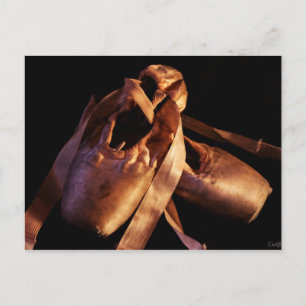 Postal Pointe de zapatillas de ballet grunge