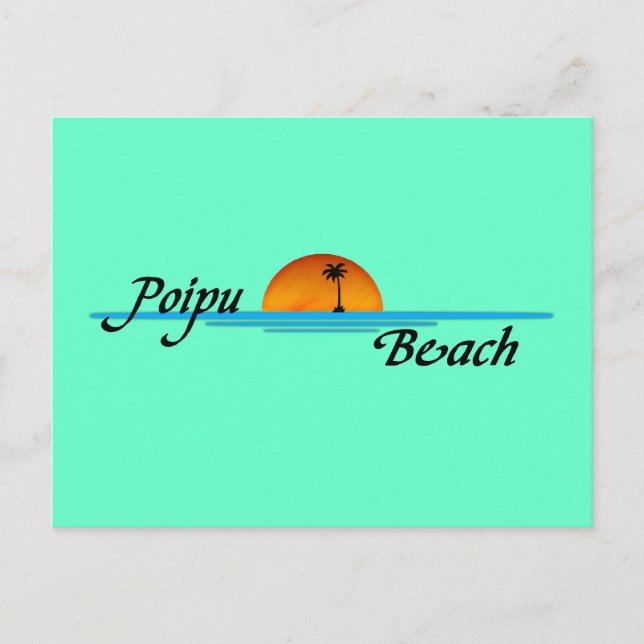 Postal Poipu Beach Sunset Postcard (Anverso)