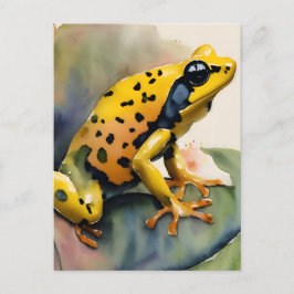 Postal Poison Dart Yellow Frog Watercolor Art
