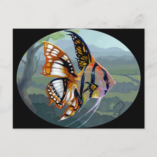 Postal "Poissons Volants: Étude I" (Anverso)