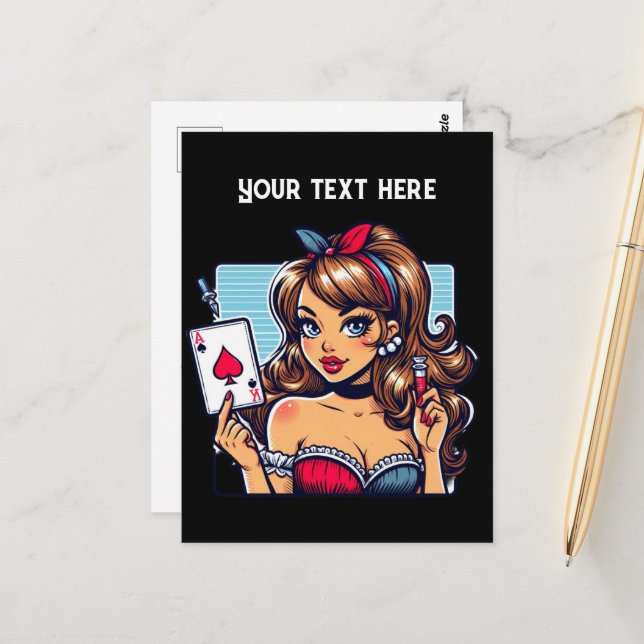 Postal Poker de dama de Guay (Anverso/Reverso In Situ)