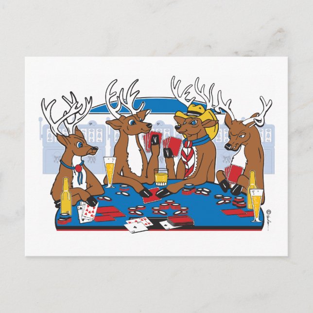 Postal Poker Face Deer (Anverso)