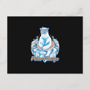 Postal Polar Plunge Ice Jump Funny Bear Polar Winter Swim