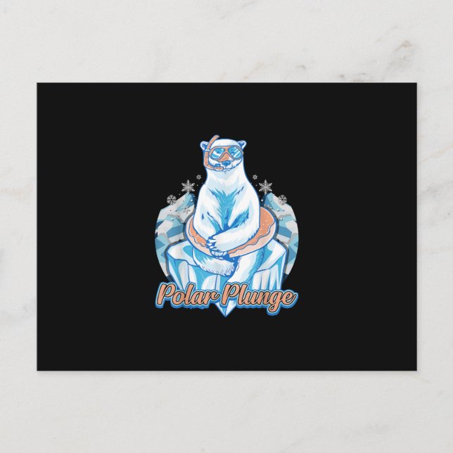 Postal Polar Plunge Ice Jump Funny Bear Polar Winter Swim (Anverso)