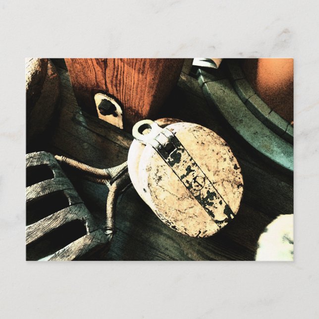 Postal Poleas de vintage de naves (Anverso)