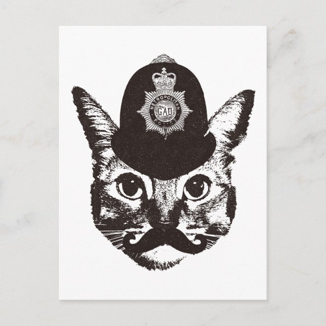 Postal Policía de Bobby Cat (Anverso)