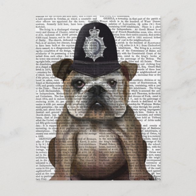 Postal Policía de bulldog (Anverso)