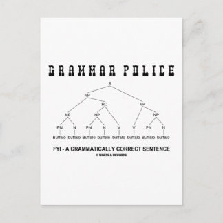 Postal Policía de gramática (Sentencia correcta de búfalo