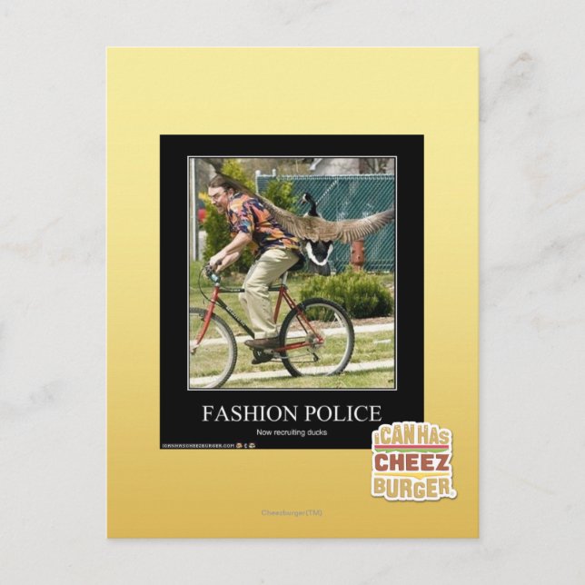 Postal Policía de la moda (Anverso)