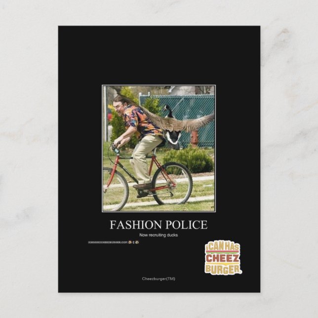 Postal Policía de la moda (Anverso)