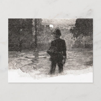 Postal Policía de Londres de noche