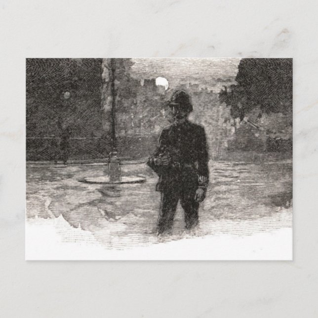 Postal Policía de Londres de noche (Anverso)