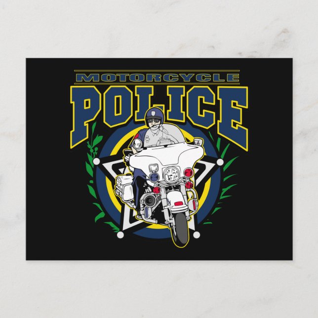 Postal Policía de motocicletas (Anverso)