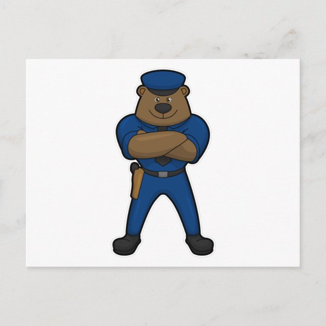 Postal Policía de Oso (Anverso)