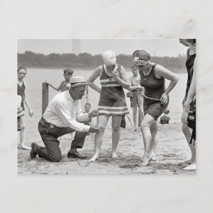 Postal Policía de Playa, 1922. Foto Antigua