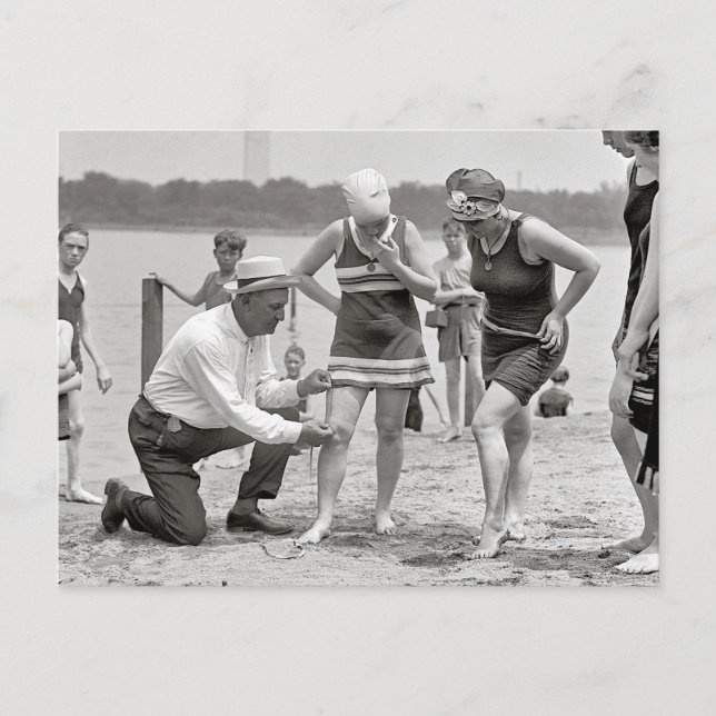 Postal Policía de Playa, 1922. Foto Antigua (Anverso)