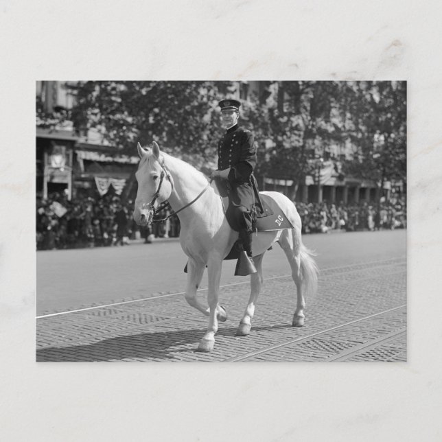 Postal Policía en caballo blanco, 1921 (Anverso)
