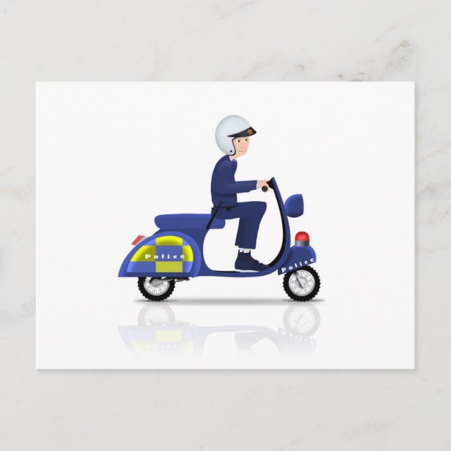 Postal Policía en Scooter (Anverso)