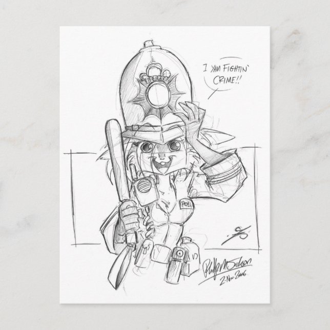 Postal Policía escarlata (Anverso)