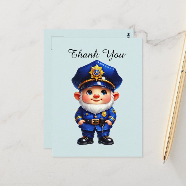 Postal Policía genial gracias  (Anverso/Reverso In Situ)