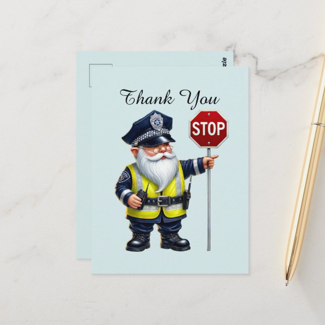 Postal Policía genial gracias  (Anverso/Reverso In Situ)