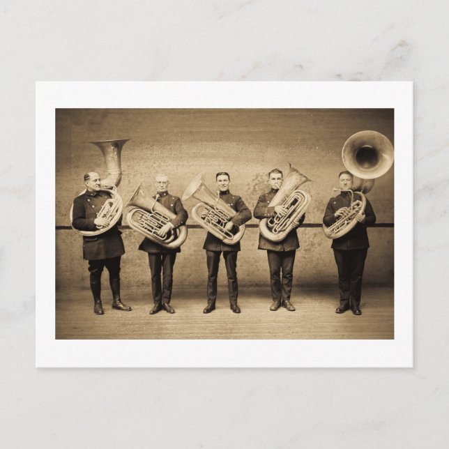 Postal Policía Vintage Tuba Cops (Sepia) (Anverso)