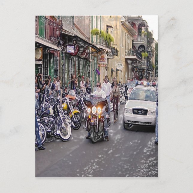 Postal Policías, motociclistas y vudú (Anverso)