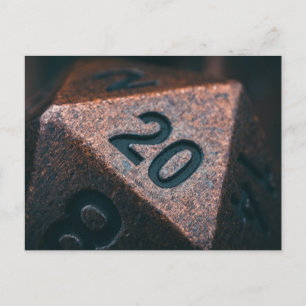 Postal Poliedro de cobre D20 Espejado