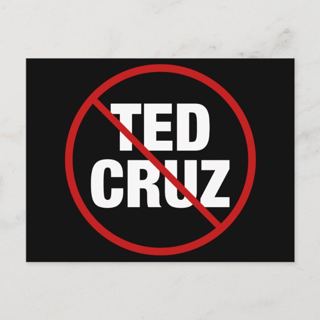 Postal Política anti Ted Cruz Texas-demócrata (Anverso)