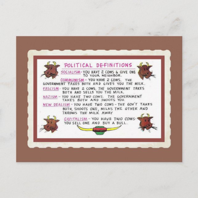 Postal Política divertida retro para vaqueros (Anverso)