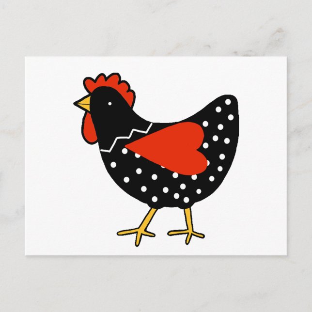 Postal Polka Cute Dot Chicken (Anverso)