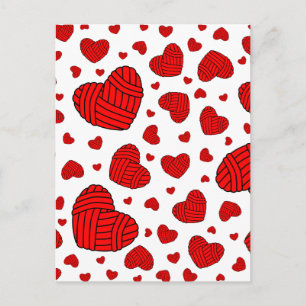 Postal Polka Dot Heart Shaped Balls of Yarn (Rojo)