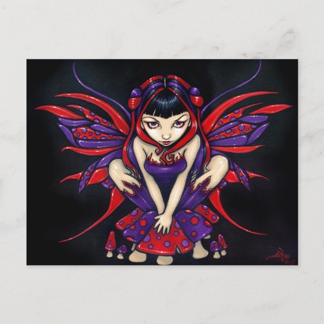 Postal "Polka Dot Mushroom Fairy" (Anverso)