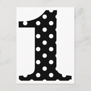 Postal Polka Dot negro y blanco
