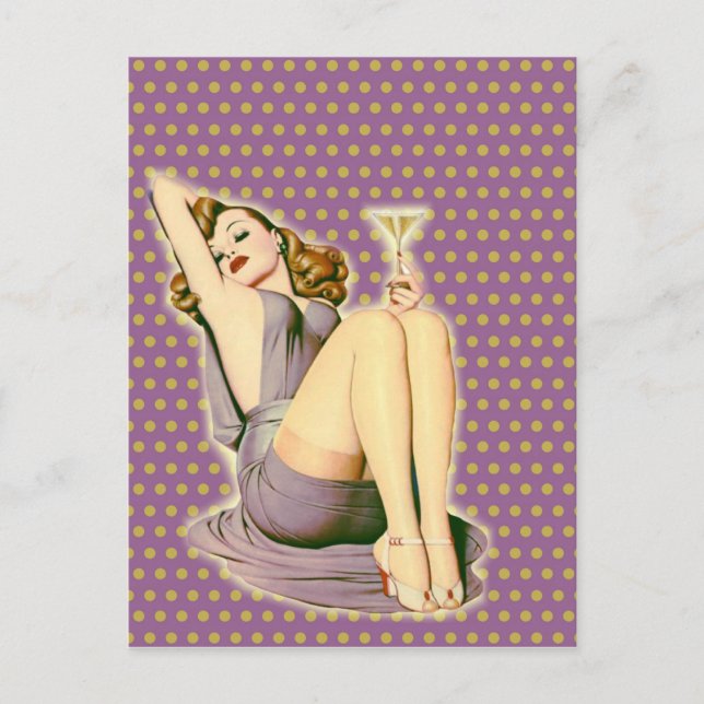 Postal polka púrpura hace que martini coja a chica (Anverso)