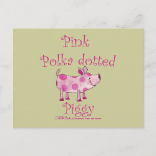 Postal Polka Rosa Doted Piggy