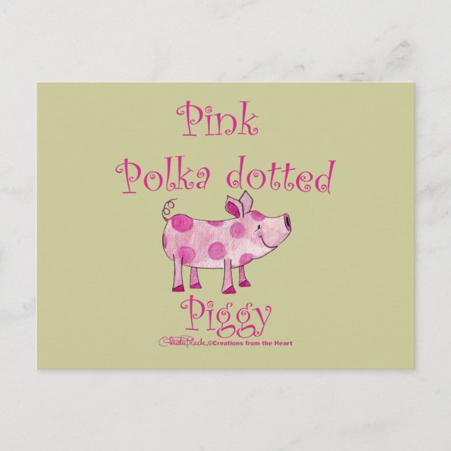 Postal Polka Rosa Doted Piggy (Anverso)