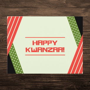 Postal Polka verde y rojo Punto moderno Kwanzaa