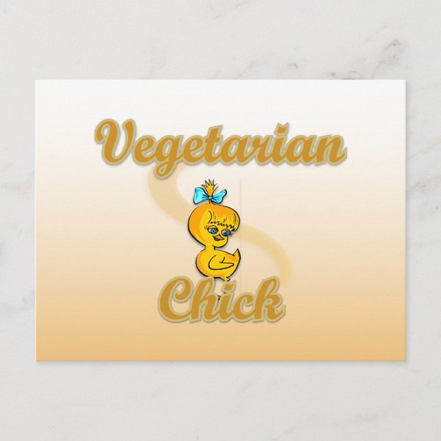 Postal Pollito vegetariano (Anverso)