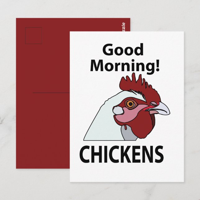 Postal Pollitos Buenos Días Funny Chicken  (Anverso / Reverso)
