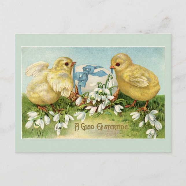 Postal Pollitos de Pascua Vintage (Anverso)