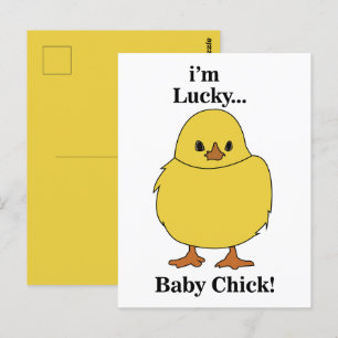 Postal Pollitos Soy Afortunado Pollito Bebe
